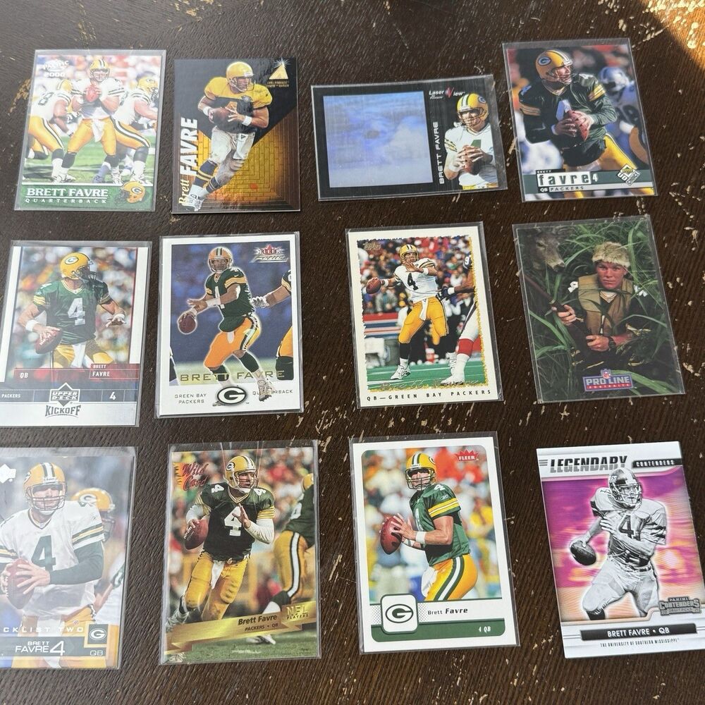 Brett Favre 12 Card Lot NM UD Choice Laser Zenith Pinnacle Pacific Contenders